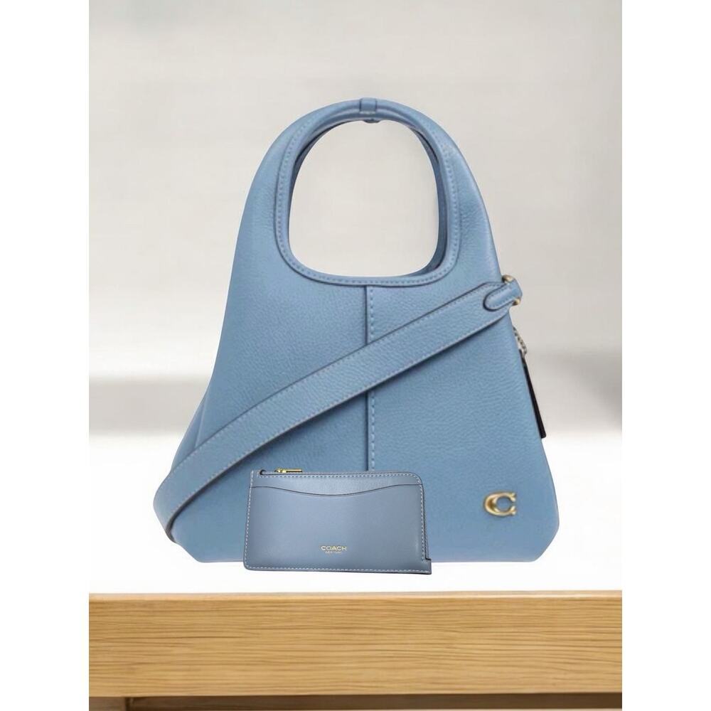 NWT Coach CM545 Pebble Leather Lana 23 Shoulder Bag & NY Zip Card Case